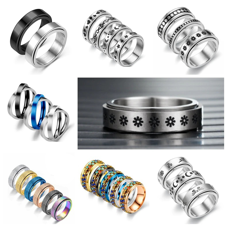 Stainless Steel Freely Spinning Anti Stress Ring 