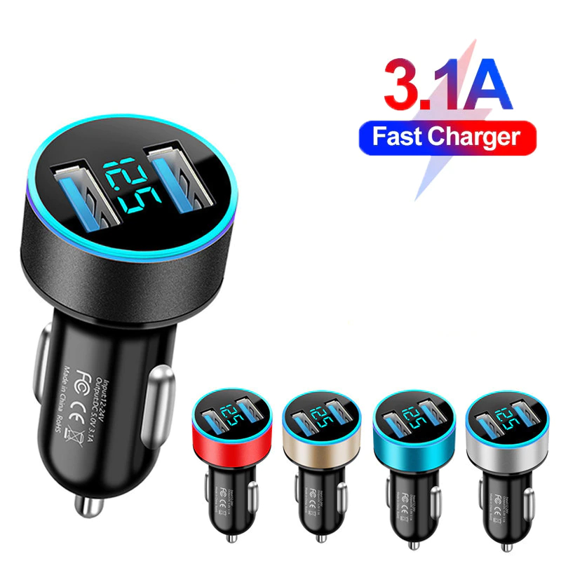 Fast Charging Dual USB Car Charger Adapter 
