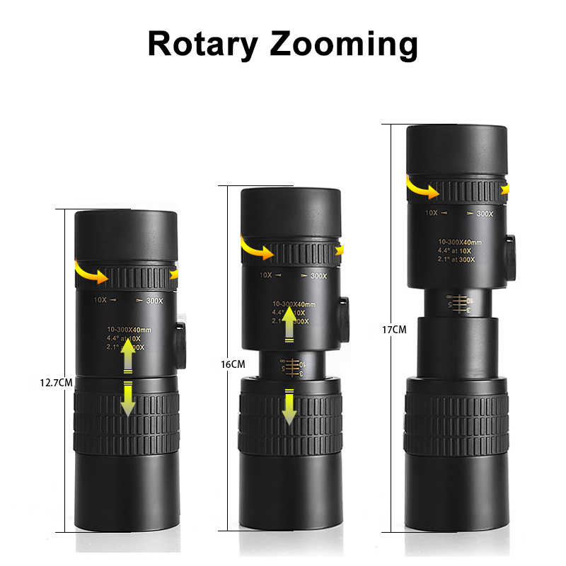 10-300×40 Telescope High Zoom Monocular Clarity 