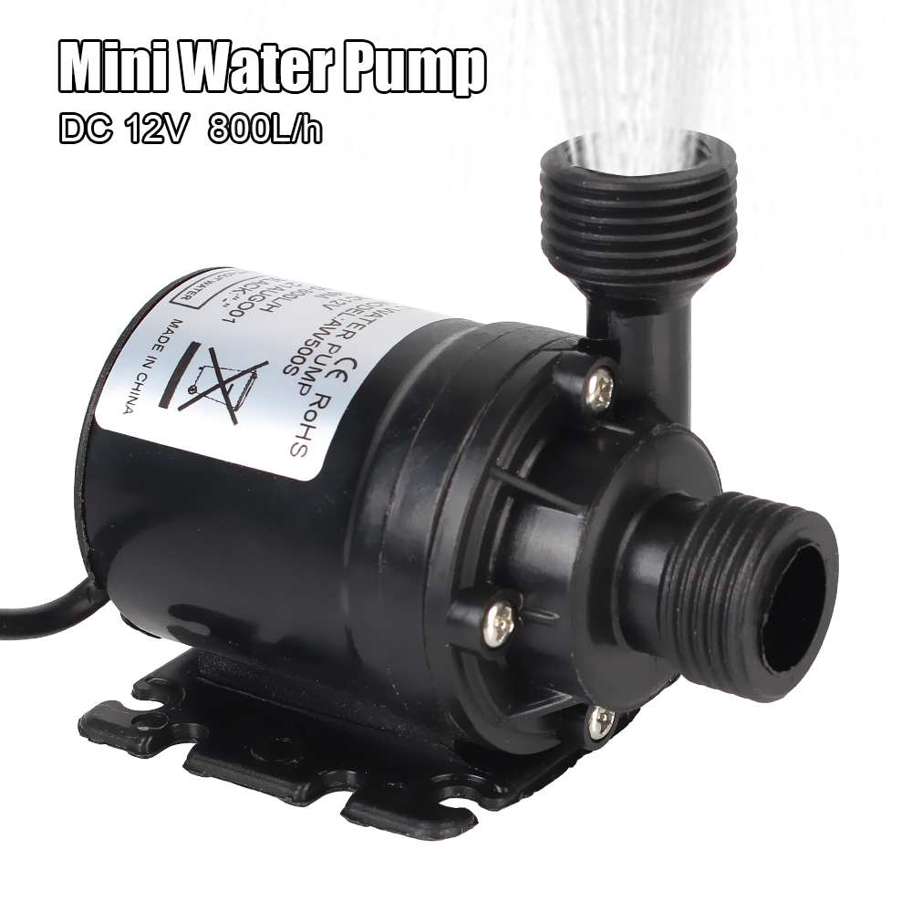 Ultra-quiet DC 12V Home 800L/H Portable Brushless Motor Submersible Water Pump 5M for Cooling System Fountains Heater Mini