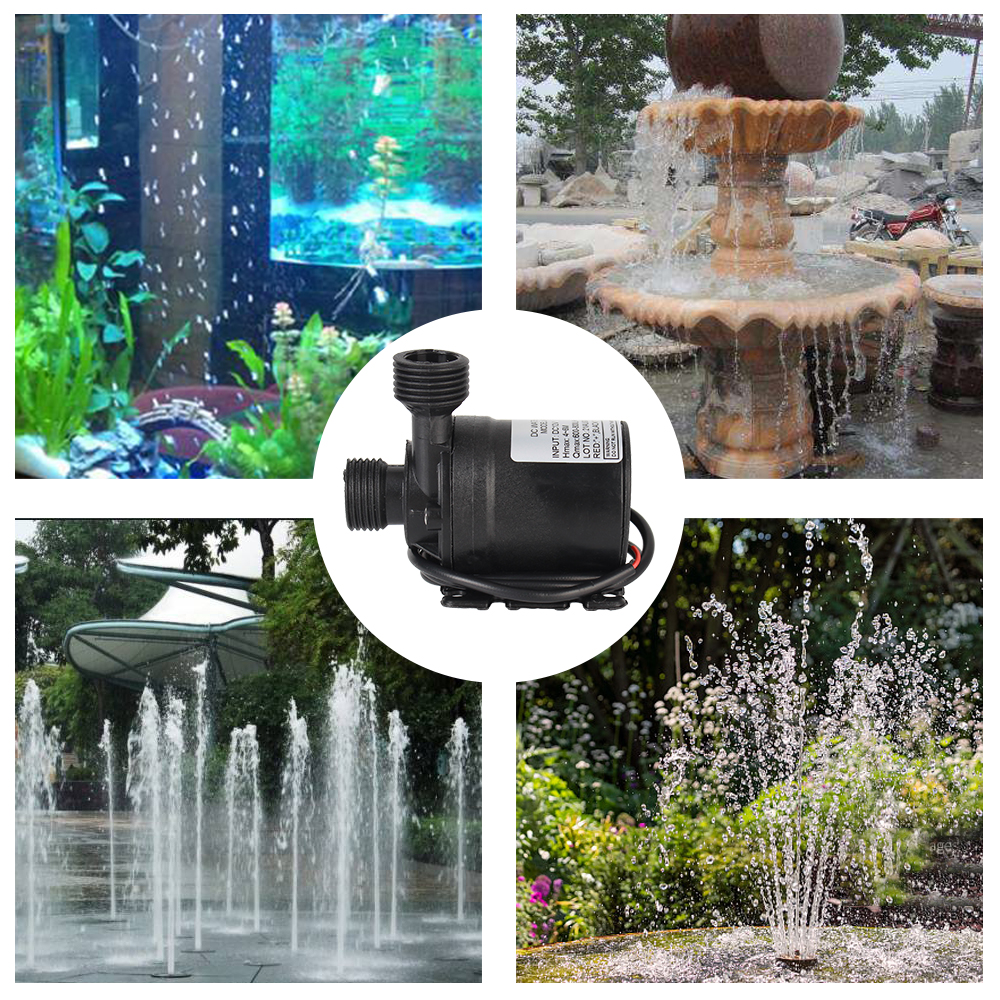 Ultra-quiet DC 12V Home 800L/H Portable Brushless Motor Submersible Water Pump 5M for Cooling System Fountains Heater Mini