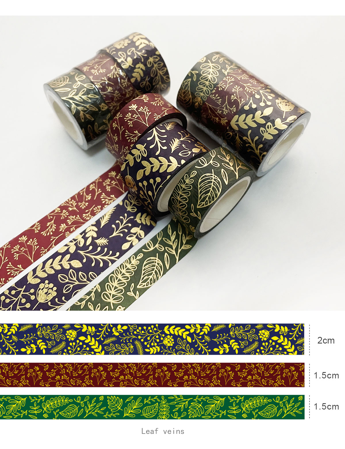 3 Pcs/Set Gold Stamping Washi Tape Retro Series Decorative Tape Masking Tape Scrapbook Diary Stickers School Supplies Supply