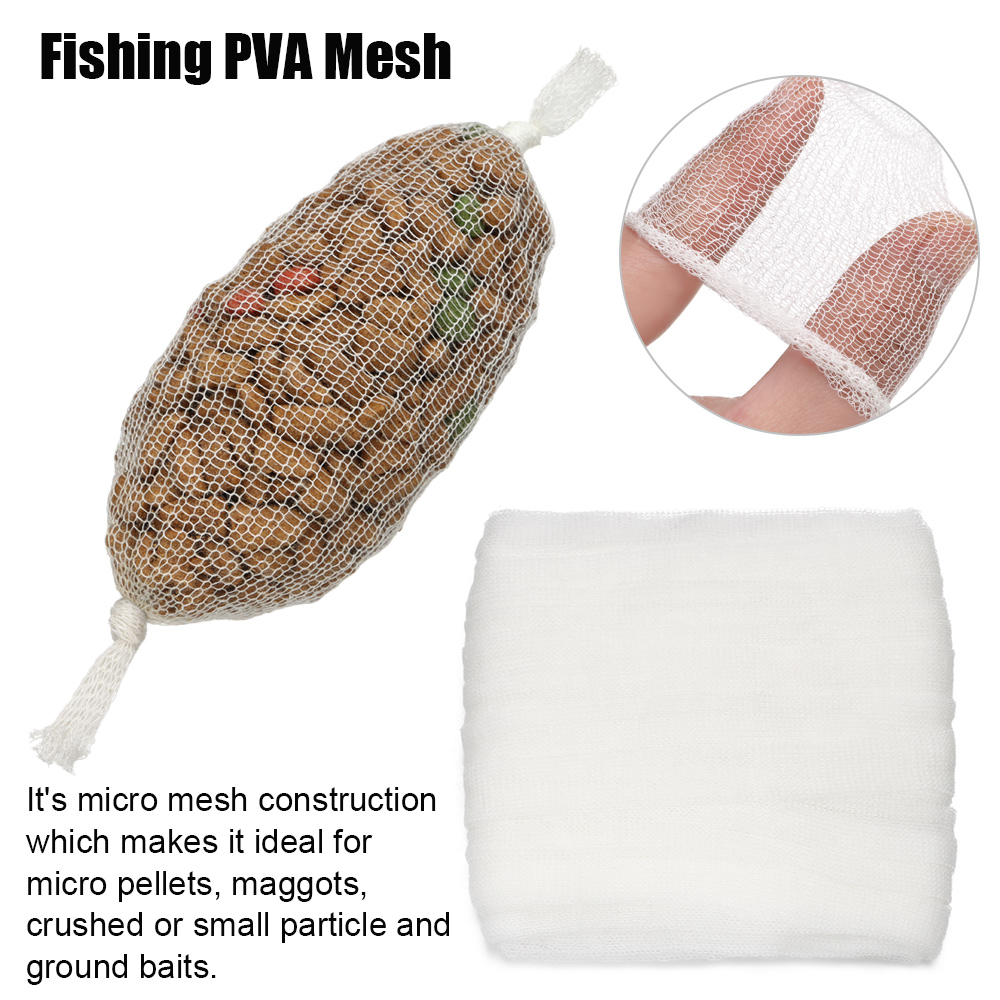 5M/20M Soluble PVA Mesh Refill Carp Fishing Feeder Fishing Lures Refill Rig Hook Bait Wrap Bags 25/37/44mm Bag Fishing Accessory