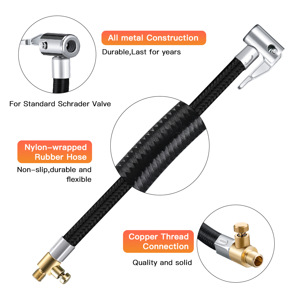 Car Tire Inflator Hose with Connector 