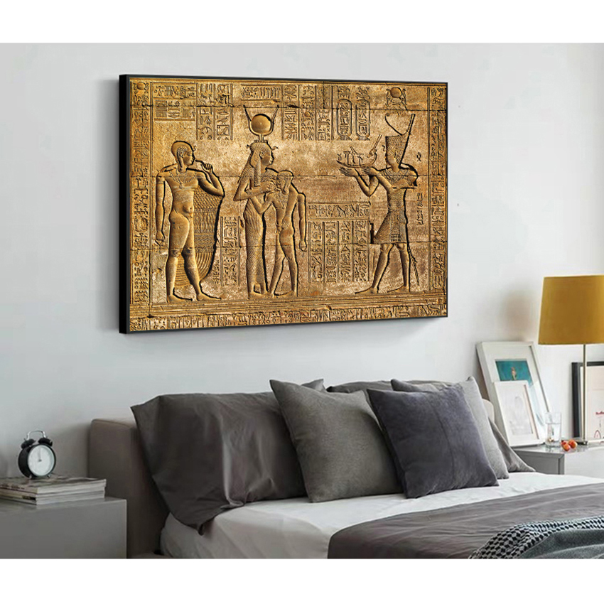 Carving Hieroglyphs Ancient Wall Poster 