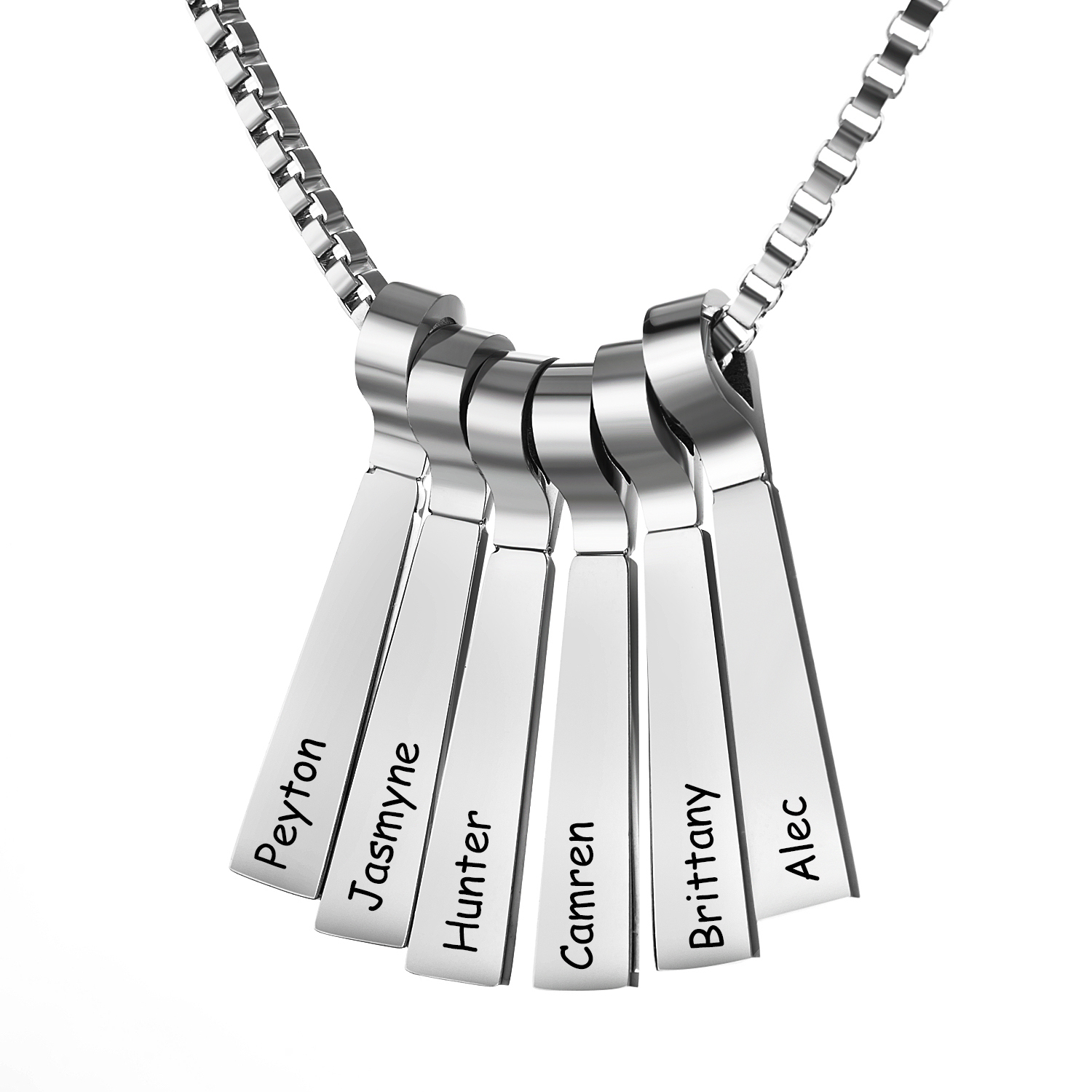 Custom Made Stainless Steel Xylophone Bar Necklace Family Names Personalized