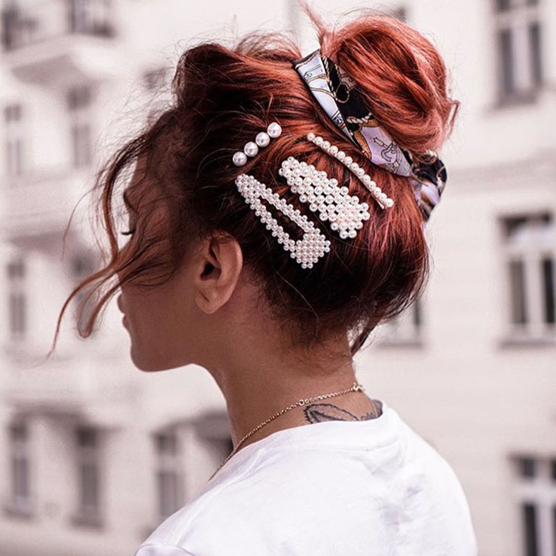 Fashion Handmade Pearls Hair Clips For Women 