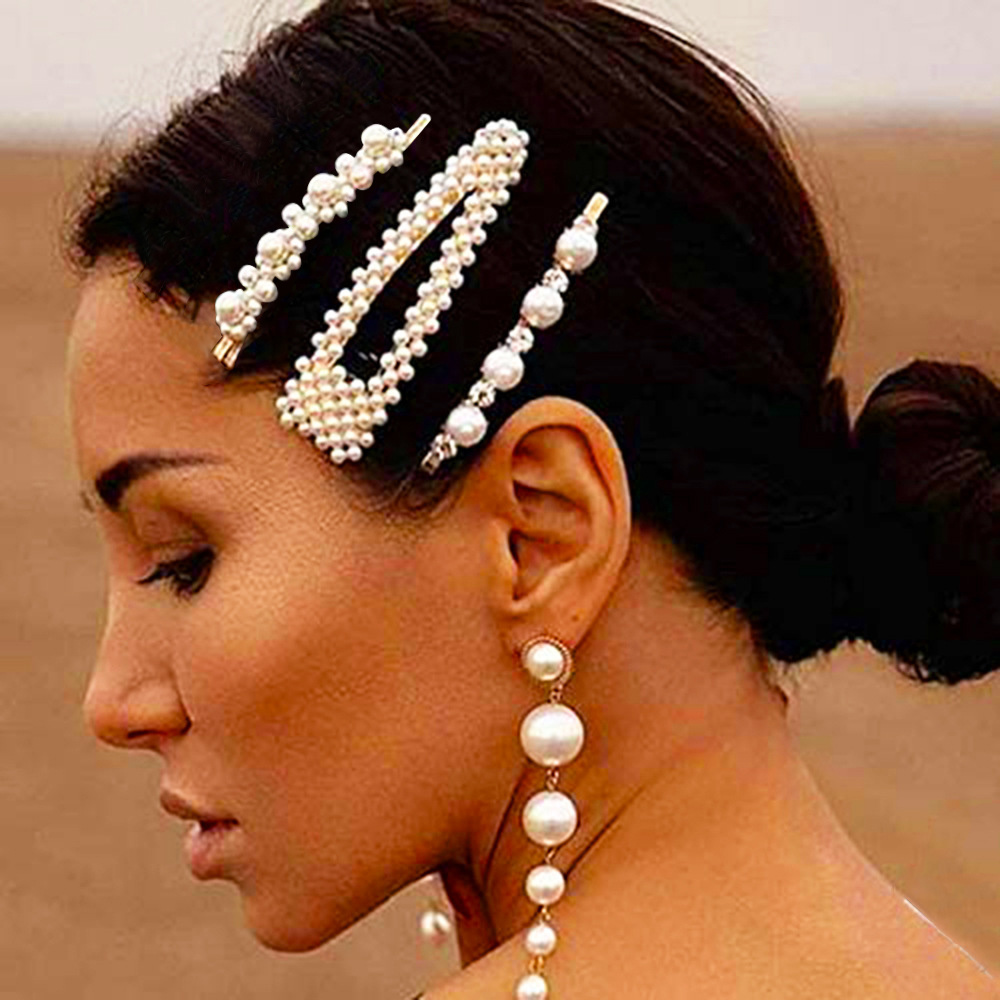 Fashion Handmade Pearls Hair Clips For Women