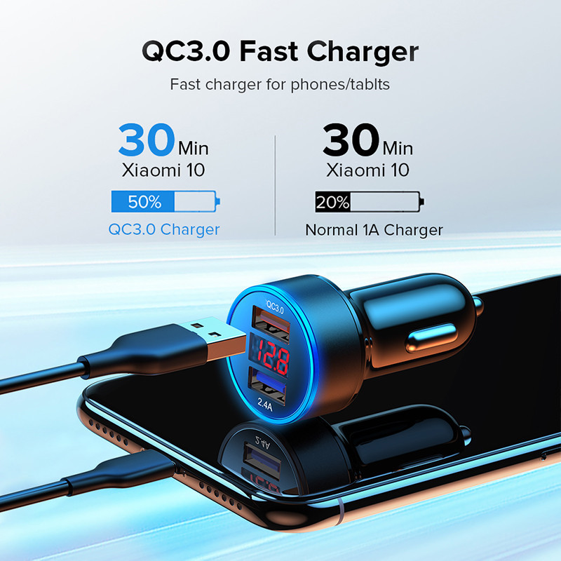 Fast Charging Dual USB Car Charger Adapter