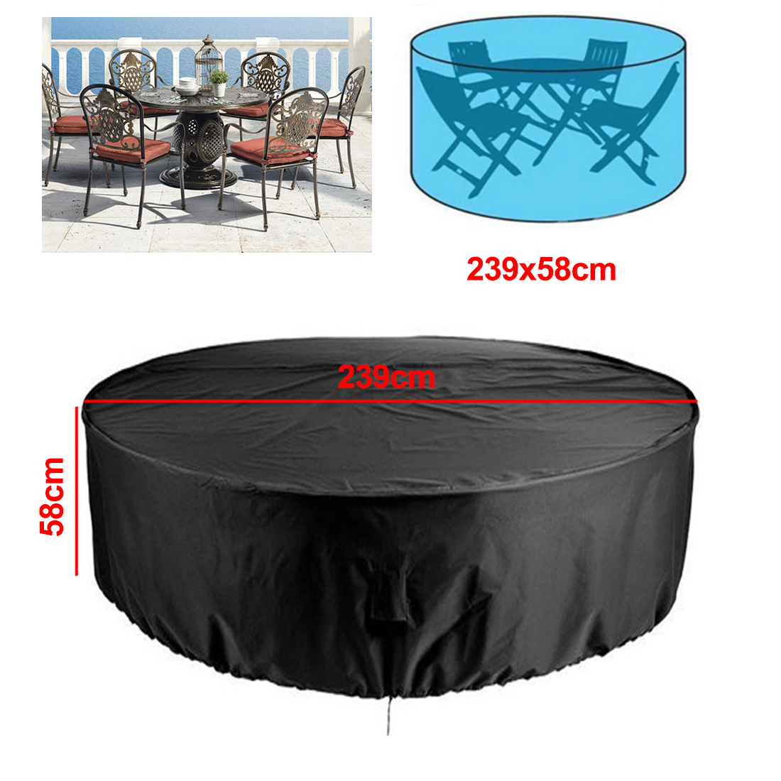 Furniture Cover Round Table Chair Set Water & dust proof