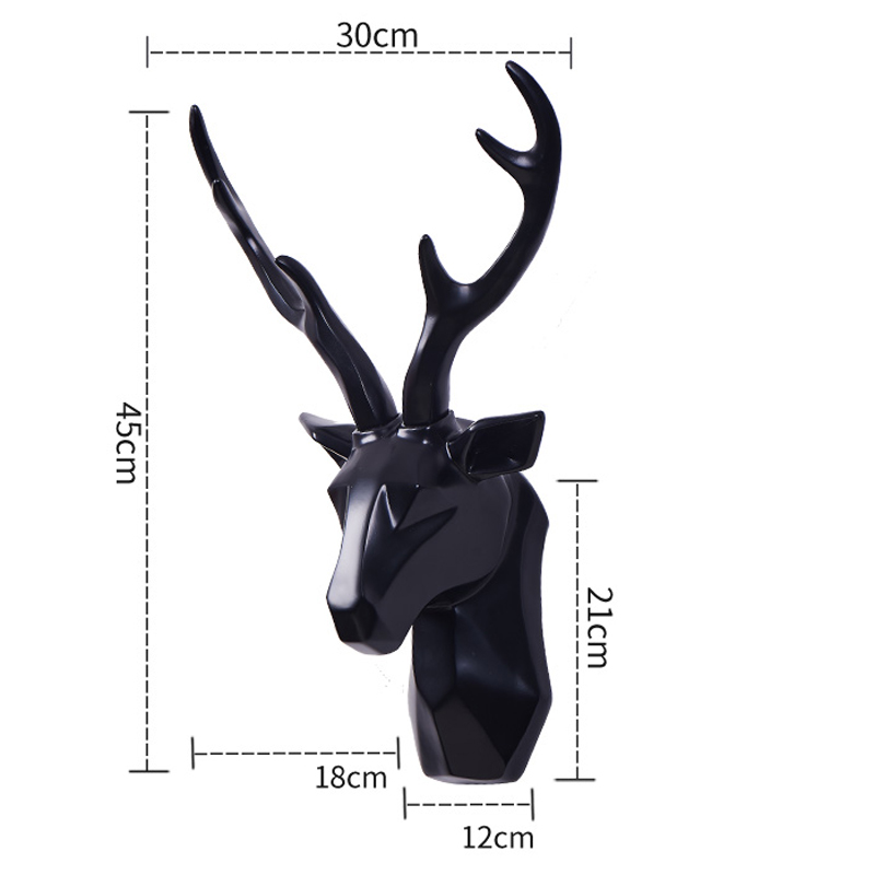 Large Size Deer Head Statue for Wall Decoration Color: 1 
