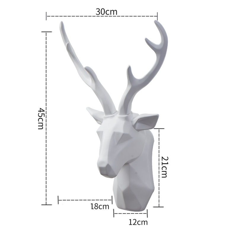 Large Size Deer Head Statue for Wall Decoration Color: 2 