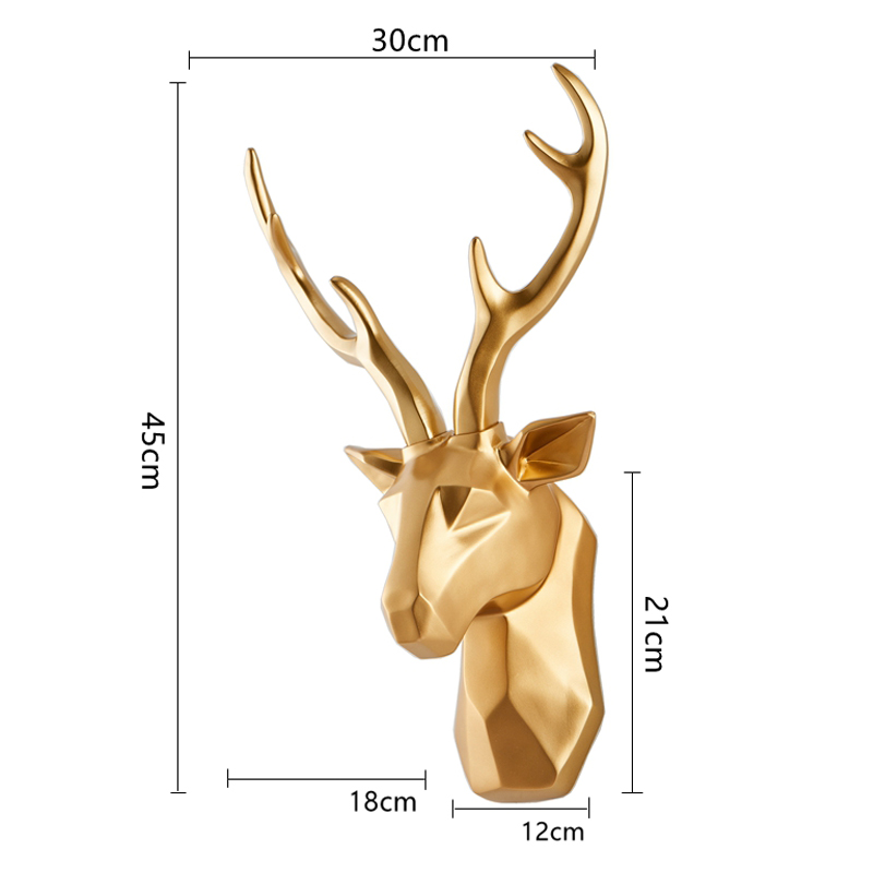 Large Size Deer Head Statue for Wall Decoration Color: 3 