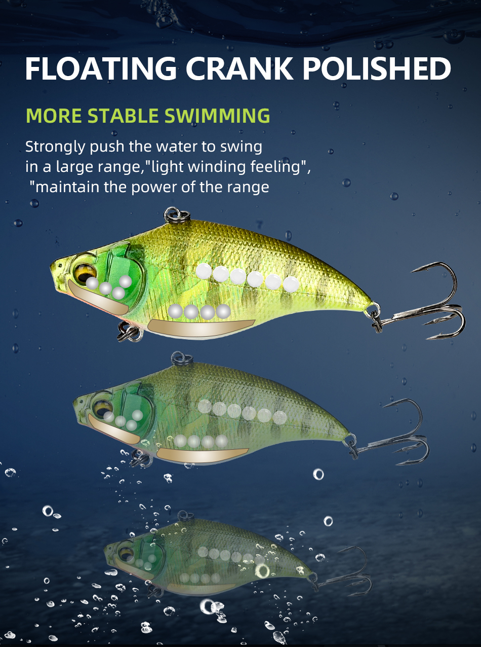 MEREDITH VIBRATION-X VIB 75mm 19g Wobblers Fishing Tackle Fishing Lures Vibration Bait for Full Depth Artificial Accessories