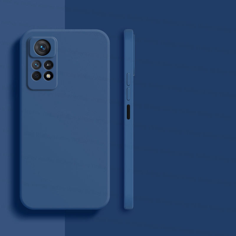 Shockproof Liquid Silicon Phone Back Case Material: Poco X4|Poco X4 Pro|Poco X3|Poco X3 Pro|Poco X3 NFC Color: Blue 