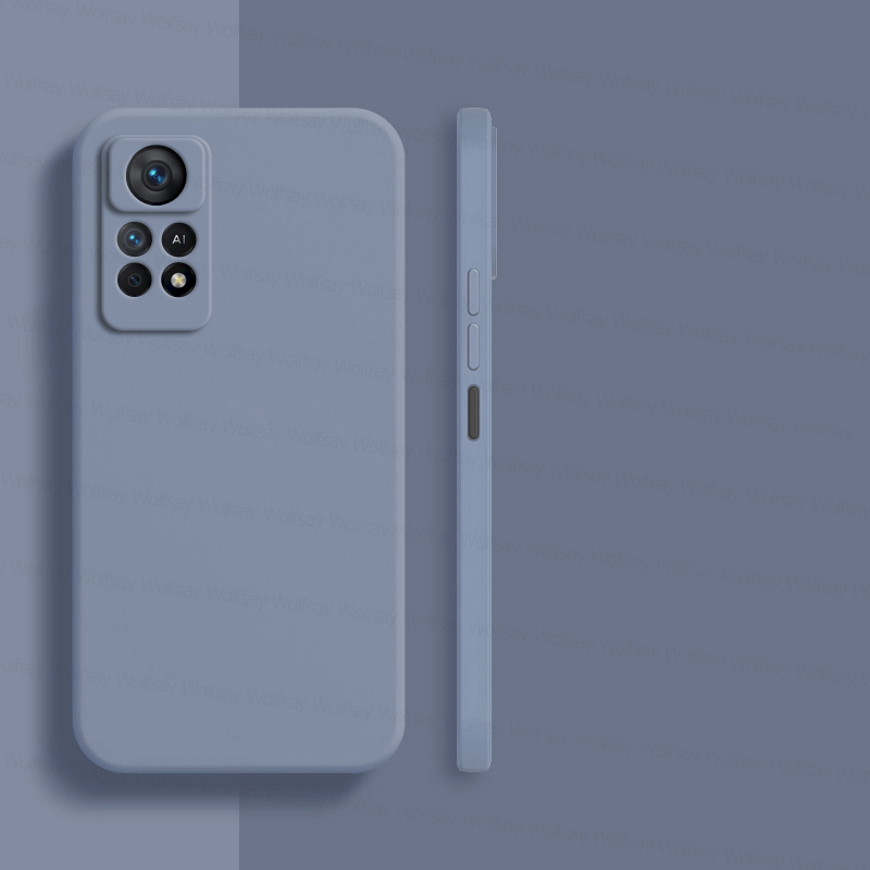 Shockproof Liquid Silicon Phone Back Case Material: Poco X4|Poco X4 Pro|Poco X3|Poco X3 Pro|Poco X3 NFC Color: Lavender Grey 