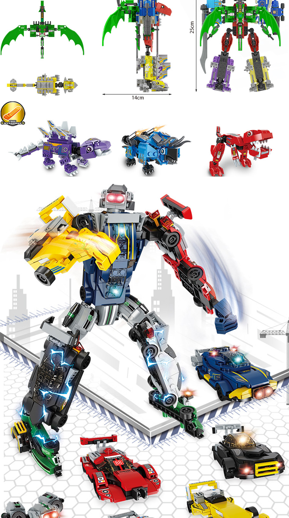 Transformation Eco-friendly ABS plastic Robots Toys