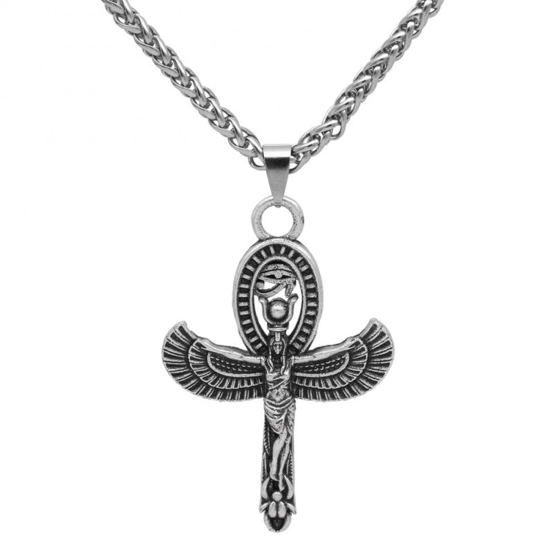 Vintage Ancient Egyptian Wing Goddess Necklace for Men