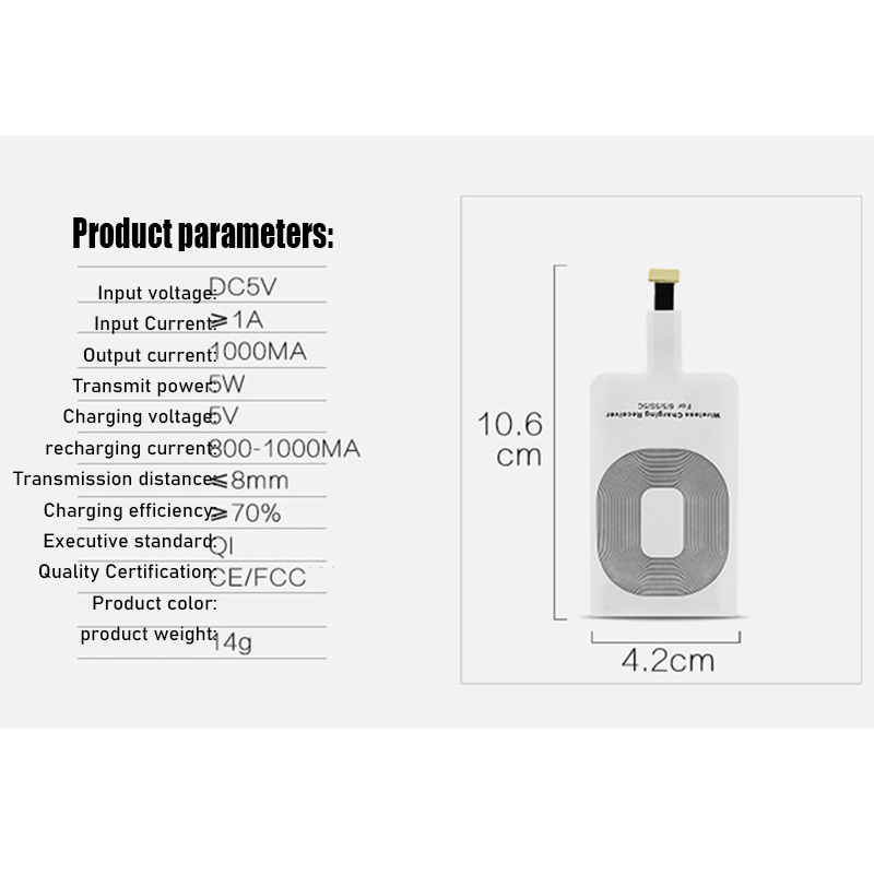 Wireless fast Charging Receiver Micro USB Type C 