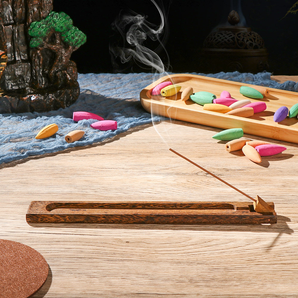 Wooden/Bamboo Sticks Plate Incense Holder with Burner Ash 