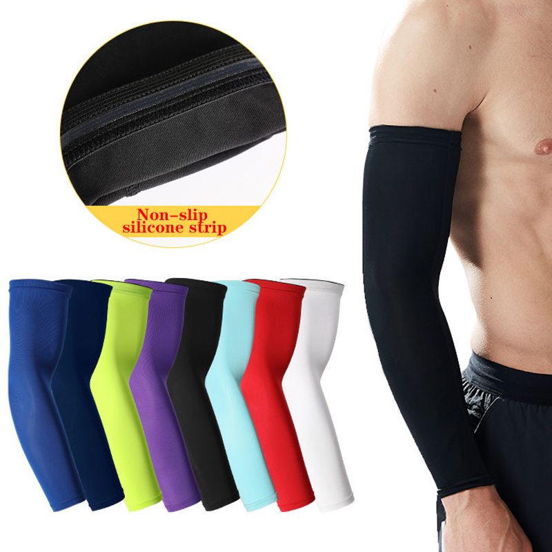 1 Pcs Unisex Summer Outdoor Sports Arm Warmer Compression Sleeve Basketball Cycling Running UV Protection Volleyball Arm Sleeve 