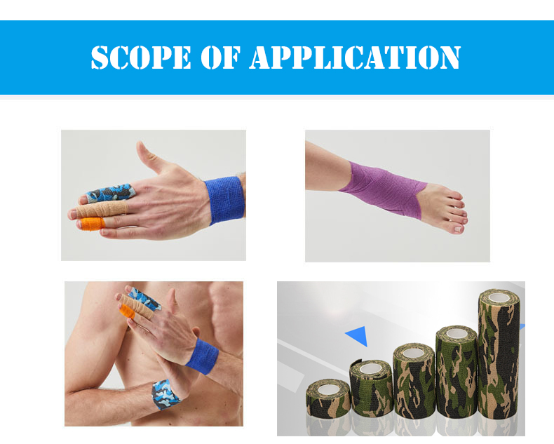 2.5/15CMx4.5M Camouflage Camo Elastoplast Adhesive Bandage Wrap Stretch Self Adherent Tape for Sport Protector Knee Finger Ankle