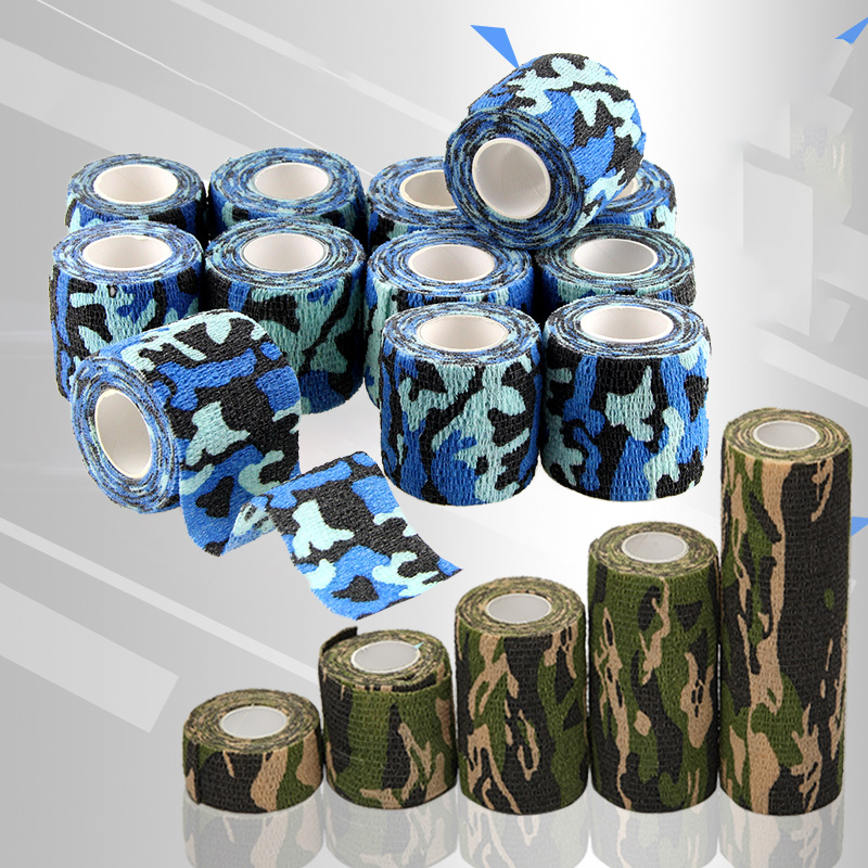 2.5/15CMx4.5M Camouflage Camo Elastoplast Adhesive Bandage Wrap Stretch Self Adherent Tape for Sport Protector Knee Finger Ankle 