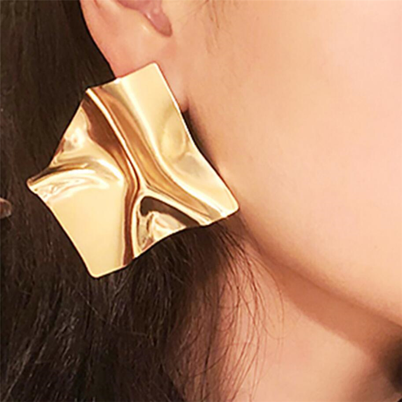 2019 Vintage Earrings Large for Women Statement Earrings Geometric Gold Metal Pendant Earrings Trend Fashion Jewelry 