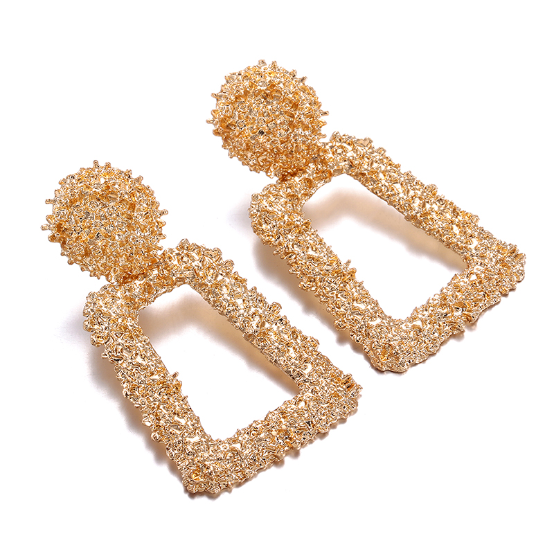 2019 Vintage Earrings Large for Women Statement Earrings Geometric Gold Metal Pendant Earrings Trend Fashion Jewelry