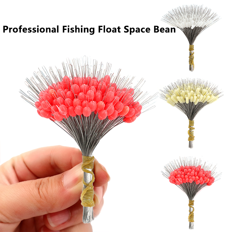 300pcs/lot Fishing Bobber Float Oval Straight Column Silicon Space Bean Stopper Fishing Line Resistance Fishing Accessories
