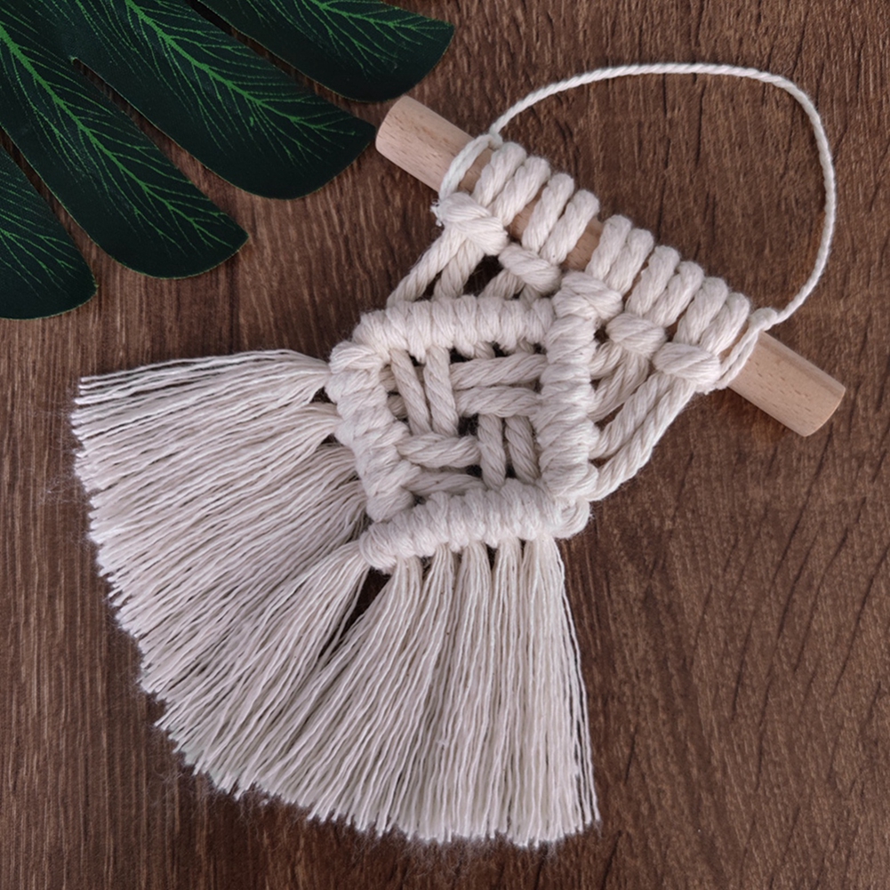 Bohemia Handwoven Macrame Tapestry with Tassels Bedroom Living Room Hanging Decorations Farmhouse Decoration Accessories Color: A Ships From: China|United States 