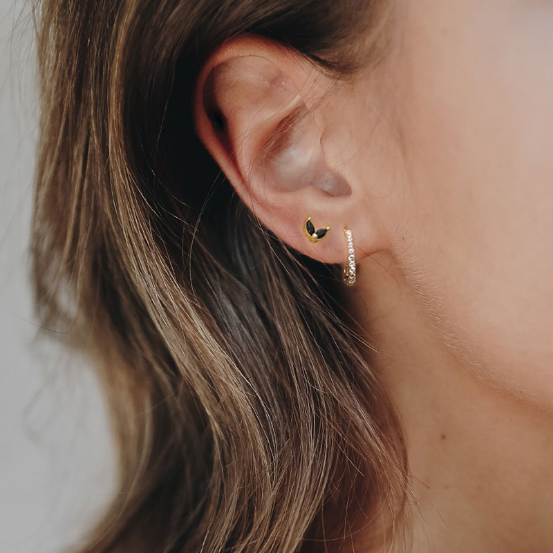CANNER 100% 925 Sterling Silver Big Circle Hoop Earring Ear Bone Buckle Piercing Earrings for Women Mujer U Shape Pendientes