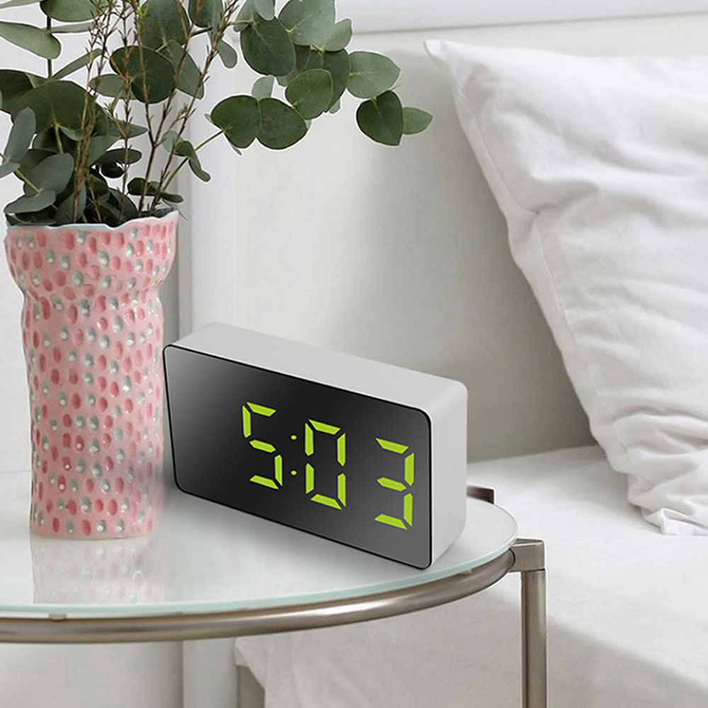 Desk Digital Bedroom Decoration Mirror Alarm Clock Home Furnishings Electronic Watch Table And Accessory Smart Hour Led 
