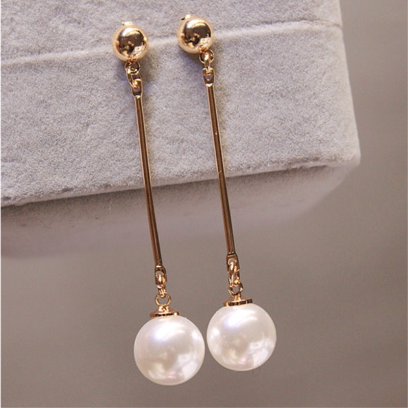 Long Tassel Simulated Pearl Drop Earrings for Women Gift Bijoux Korean jewelry OL Gold Color Pendientes boucle d'oreille 