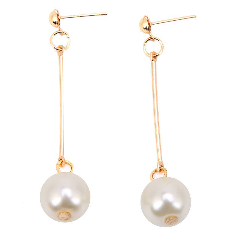 Long Tassel Simulated Pearl Drop Earrings for Women Gift Bijoux Korean jewelry OL Gold Color Pendientes boucle d'oreille 
