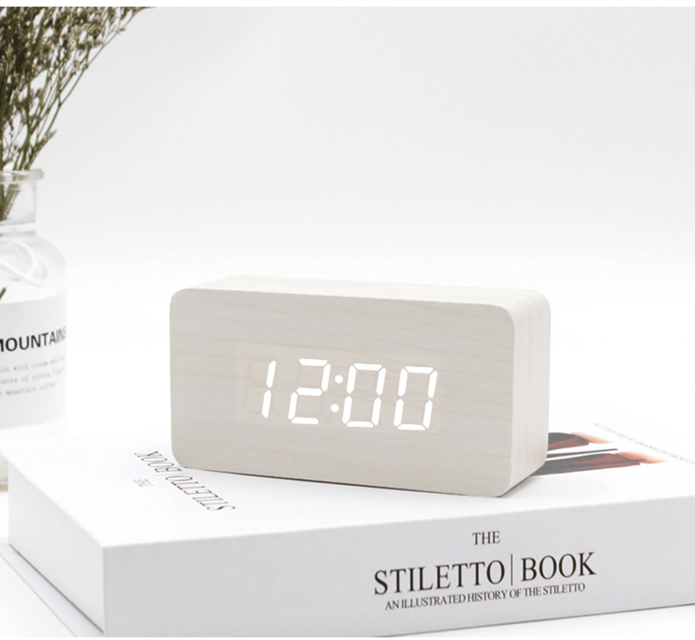 Mini Wooden Wall Clock Electronic Watch Desk Digital Despertador Alarm Moment Bedroom Decoration Table And Accessory Smart Hour