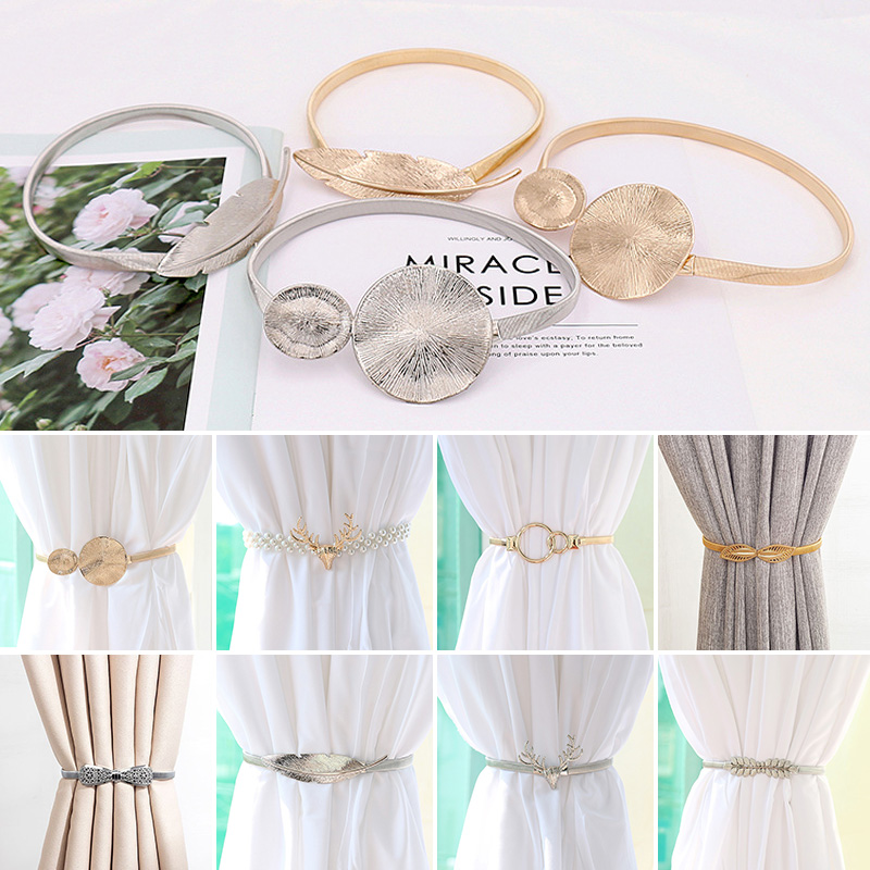 Modern Metal Curtain Buckles Pearl Elk Curtain Hooks Bow Curtain Tie-Back Bedroom Accessories Curtain Clip Holder Home Decor