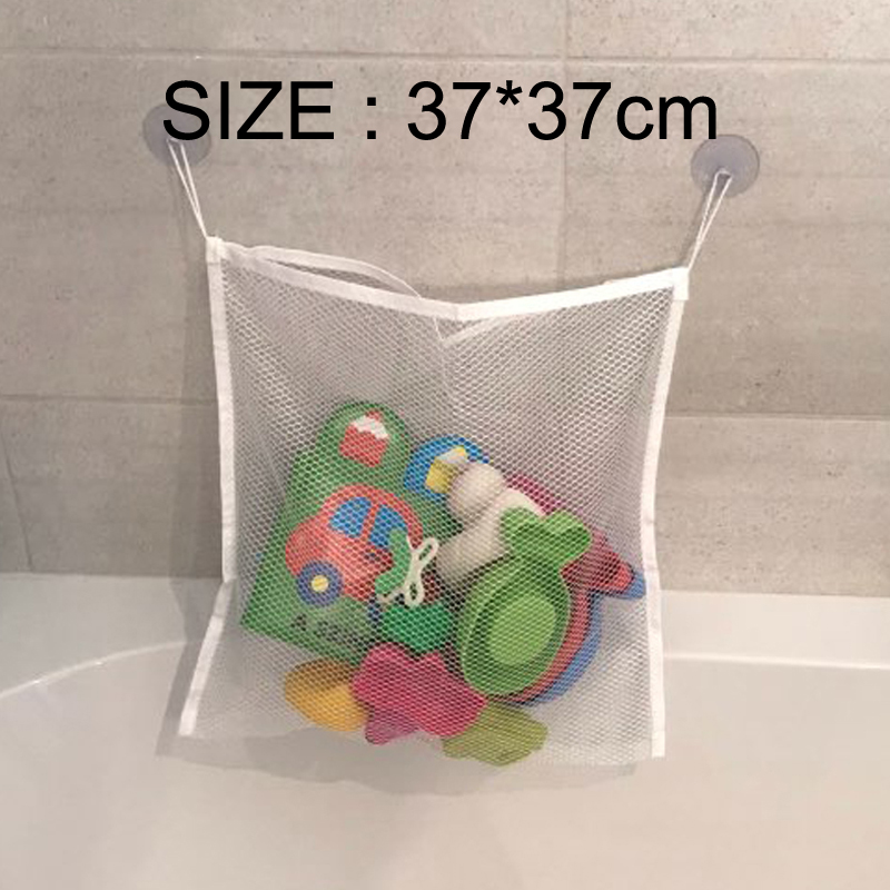 New Cartoon Yellow Duck Baby Bathroom Mesh Bag Sucker Design For Bath Toys Kids Animal Shapes Cloth Sand Toys Storage Net Bag