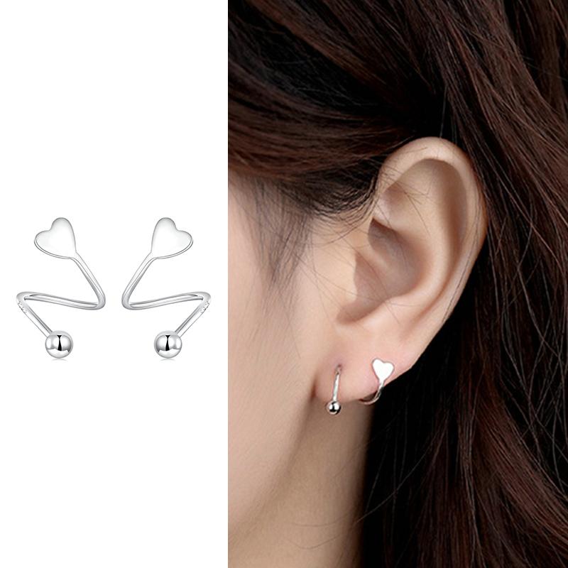 Silver Ear Buckle Earrings for Women 