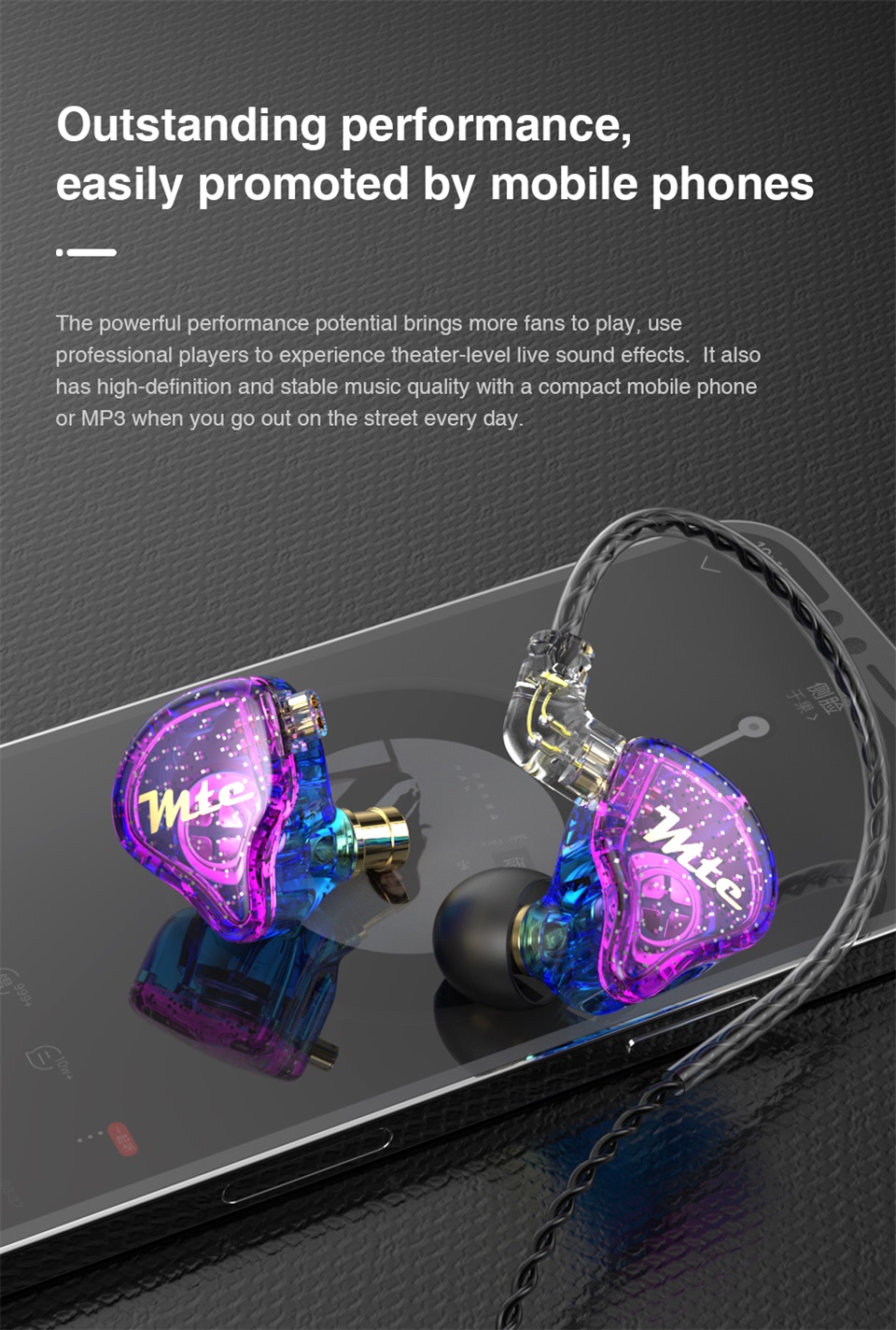 TRN MTE Dynamic Earphones HIFI Music Sport Earbuds In Ear Earphones Sport Noise Cancelling Hea for TRN VXpro M10 MT1 V90 EDX Pro