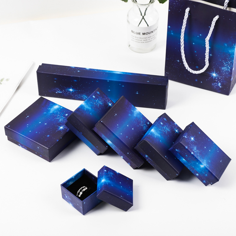 Blue Star Jewelry Packaging Box Ring Bracelet Gift Box Necklace Pendant Storage Jewelry Box