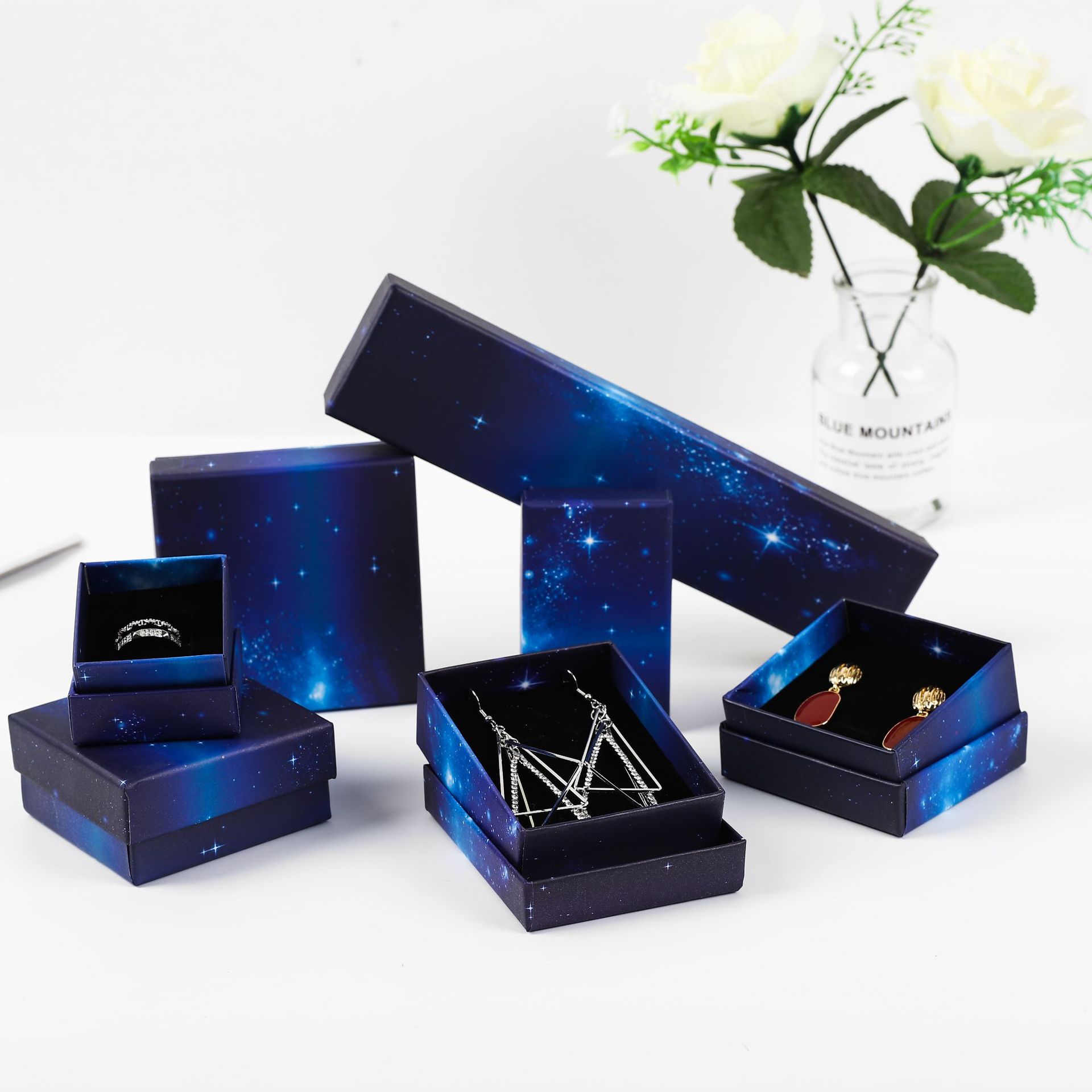 Blue Star Jewelry Packaging Box Ring Bracelet Gift Box Necklace Pendant Storage Jewelry Box