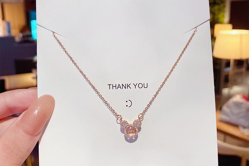 Heart Necklace for Women Zircon Crystal Stainless Steel Jewelry Luxury Chain Necklaces Choker Party Gift
