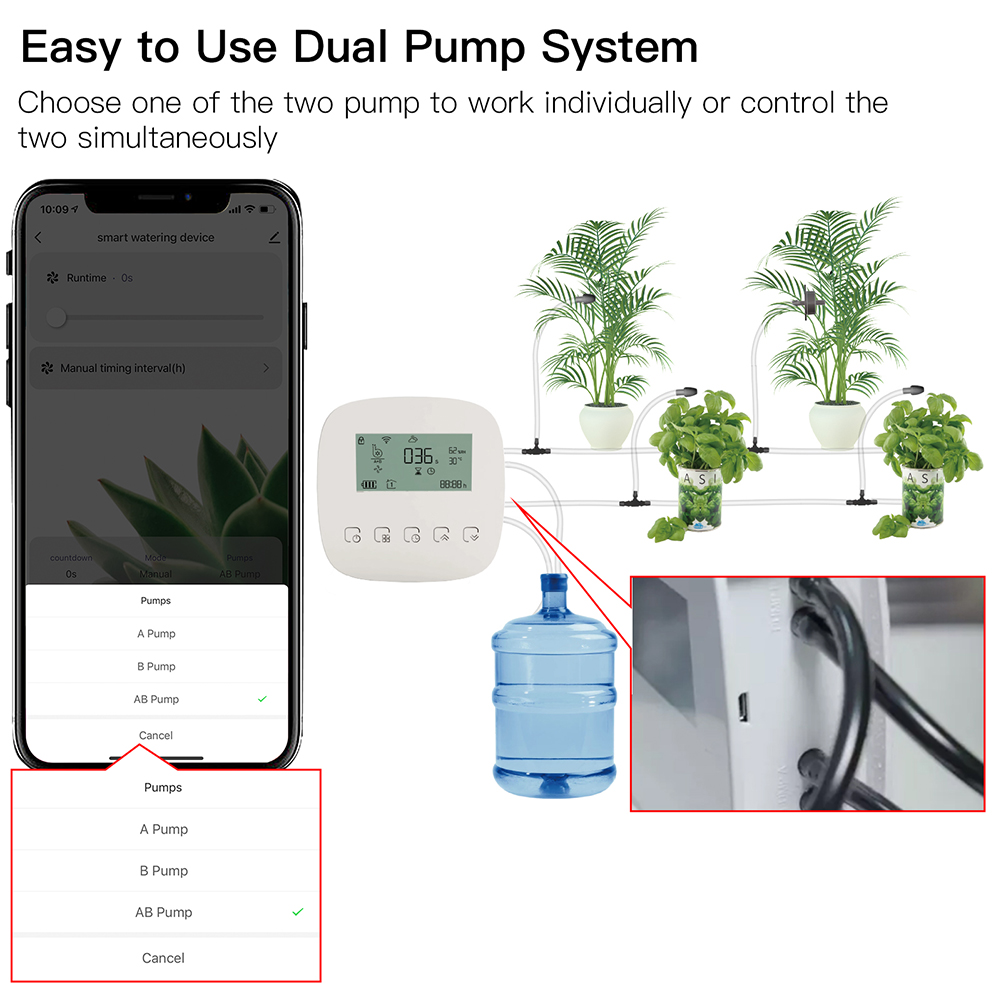 WiFi Tuya Smart Watering Machine Automatic Micro-drip Irrigation System Plants Controller System Irrigation Tool Alexa Google