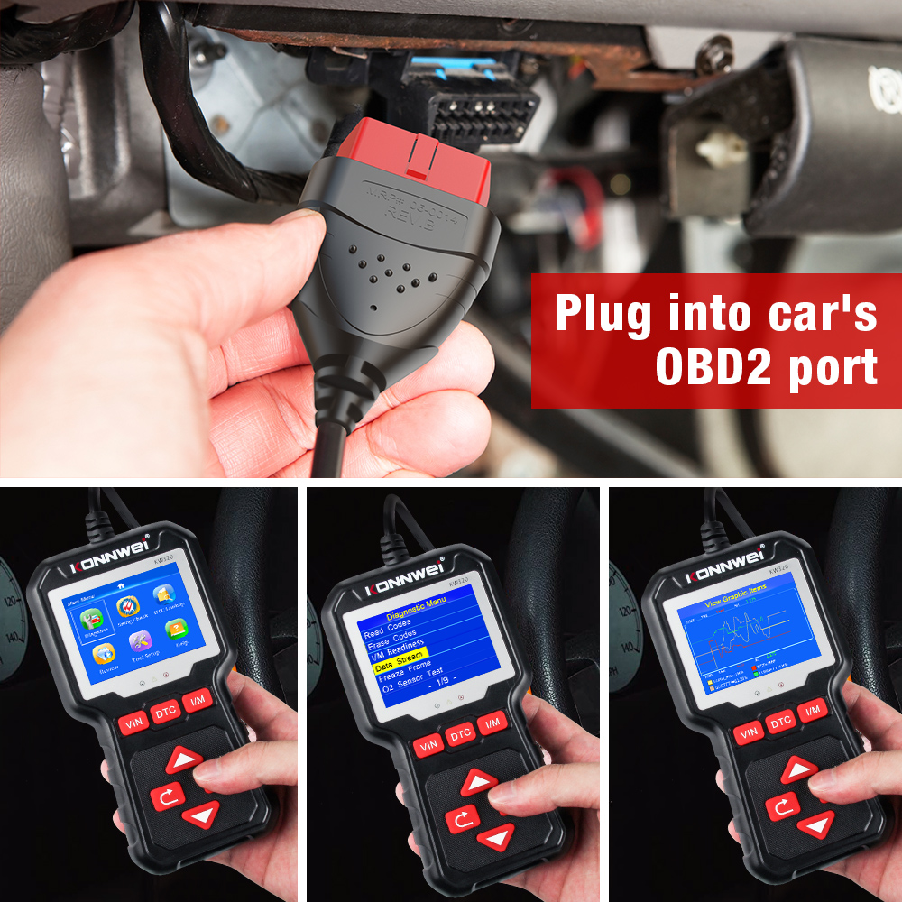 KONNWEI KW320 Obd2 Car Scanner Obd Auto Tools Obd 2 Diagnostic Tool Professional Automotive Scanner Car Code Reader for Auto