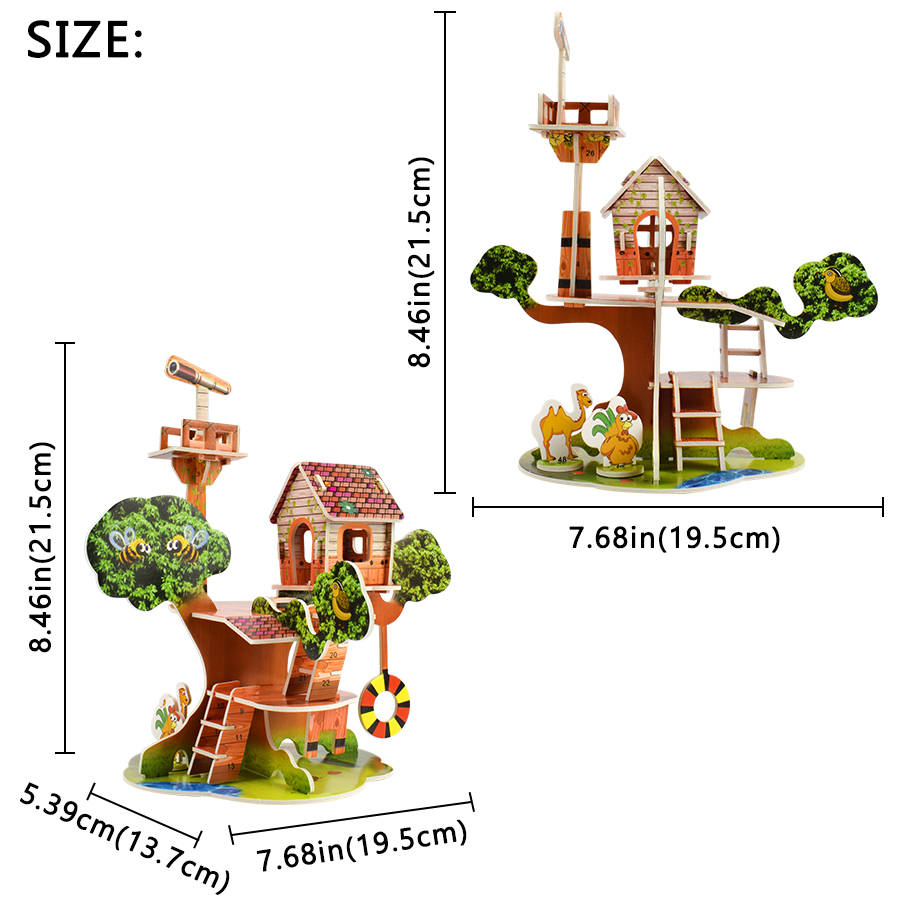 Cardboard 3D Puzzle Educational Toys for Children iq Games Hobby Assemble Cartoon Building Harmonious Park Model DIY Kids Gifts