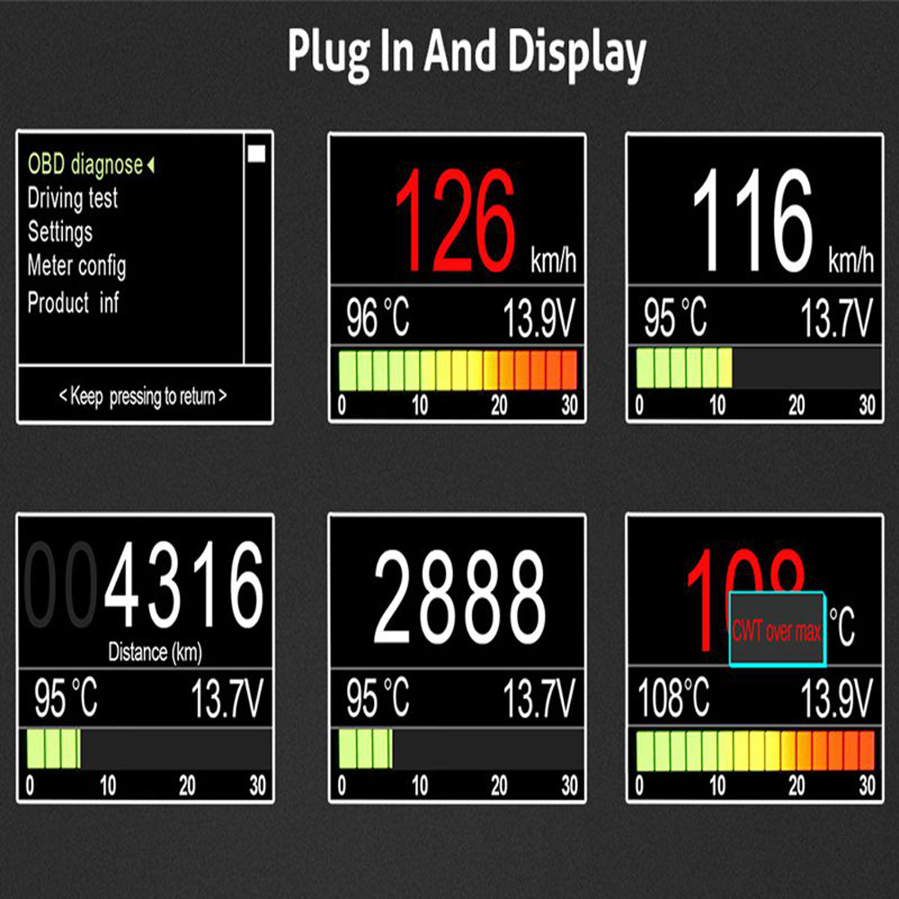 Ancel A202 On-board Computer For Car OBD2 Digital Display Fuel Consumption Speed Voltage Water Temperature Gauge OBD HUD Display