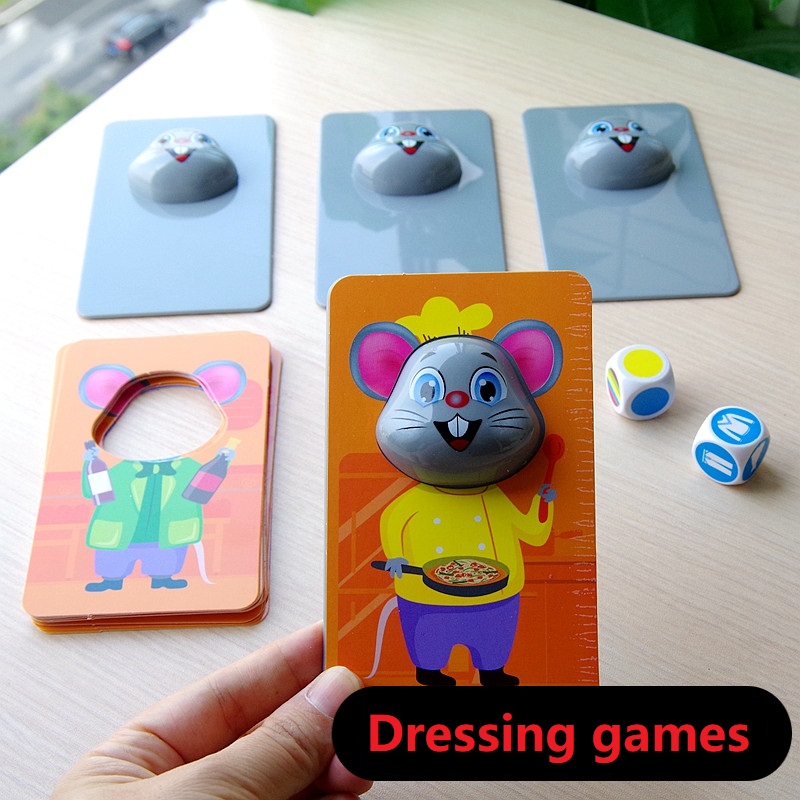 Fly AC Mouse Dress-Up Plastic Pretend Play Change Clothes Games Play Set with Storage Box Early Educational Toys (24 pcs)