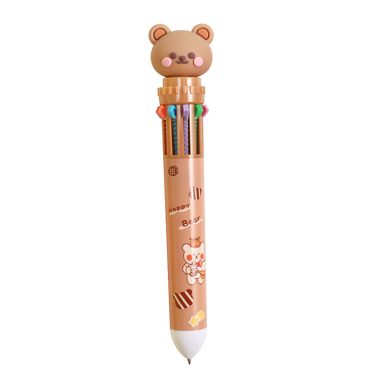 Kawaii Bear Cartoon Silicone 10 Colors Chunky Ballpoint Pen School Office Supply Gift Stationery Papelaria Escolar 