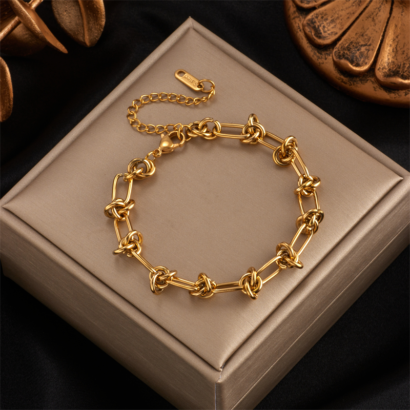 DIEYURO 316L Stainless Steel Gold Silver Color Chain Bracelet For Women Classic Rust Proof Fashion Girl Wrist Jewelry Gift